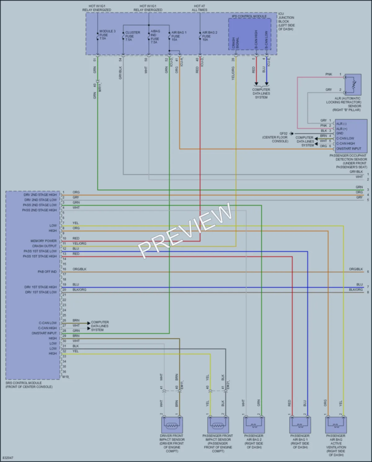 2023 Kia Sportage Supplemental Restraints wiring diagram preview