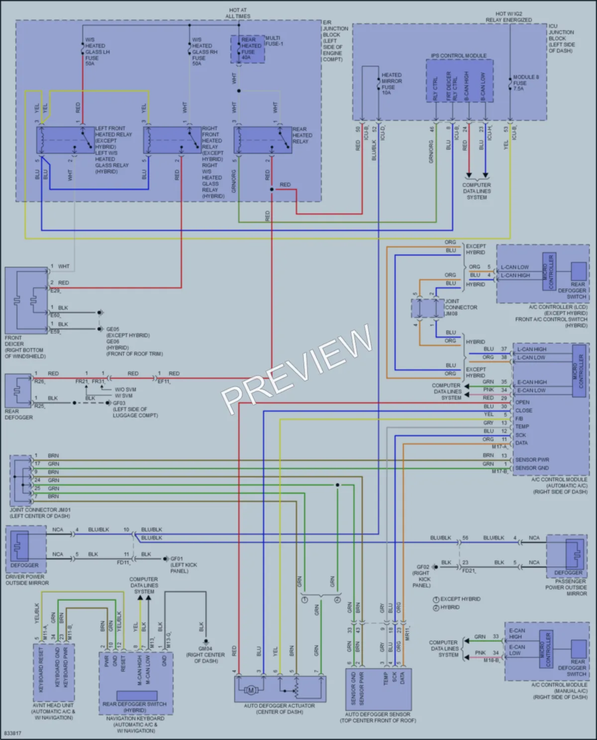 2023 Kia SportageHybrid Defoggers wiring diagram preview
