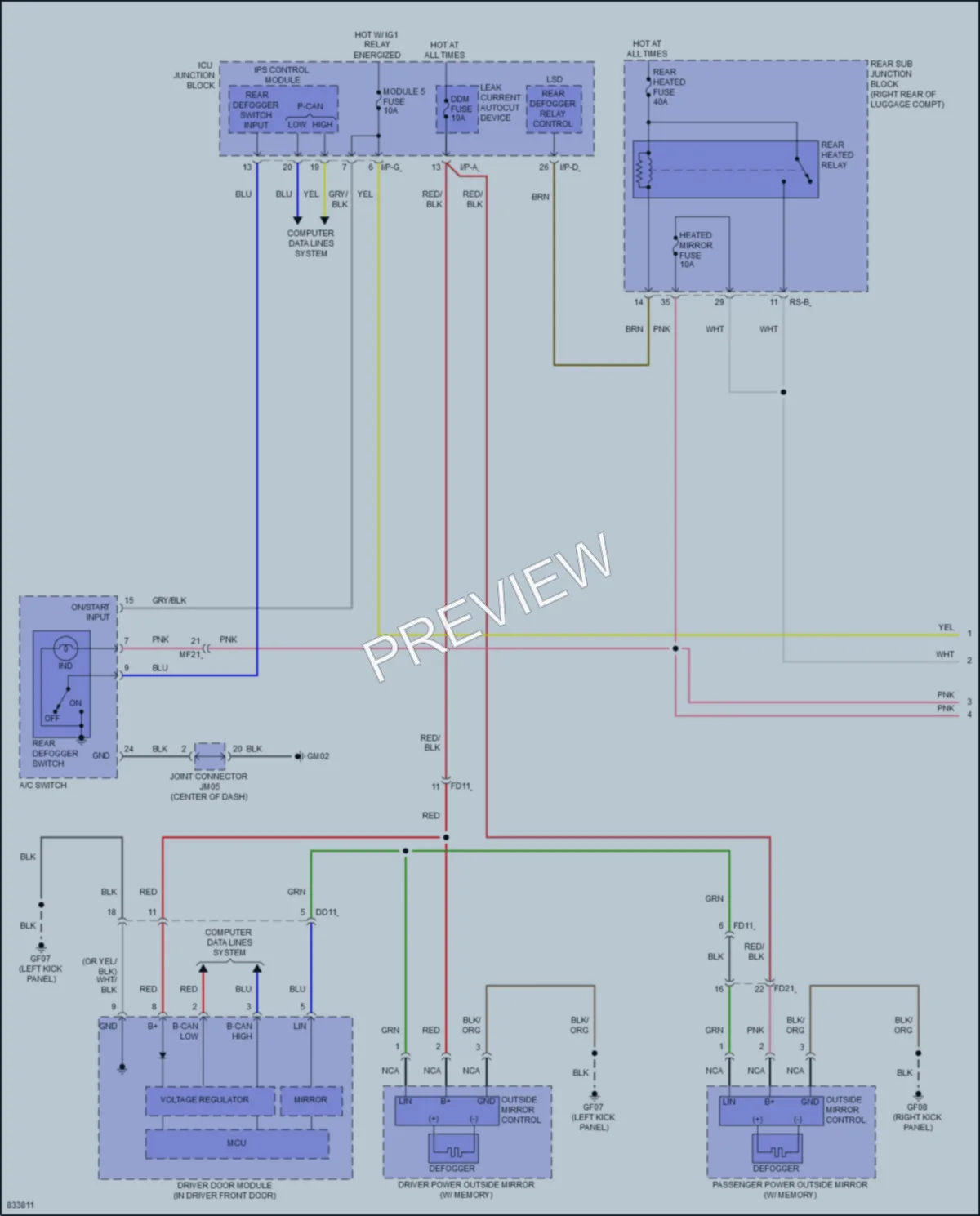 2023 Kia Stinger Defoggers wiring diagram preview