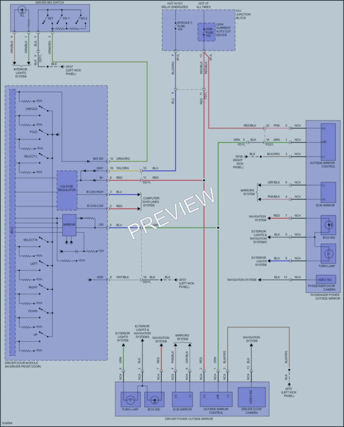 2023 Kia Stinger Memory Systems wiring diagram preview