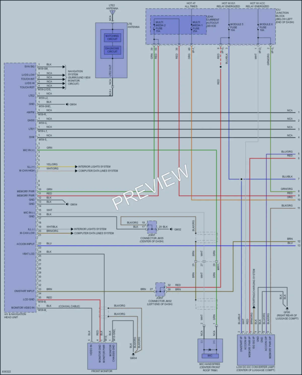 2023 Kia Stinger Radio wiring diagram preview