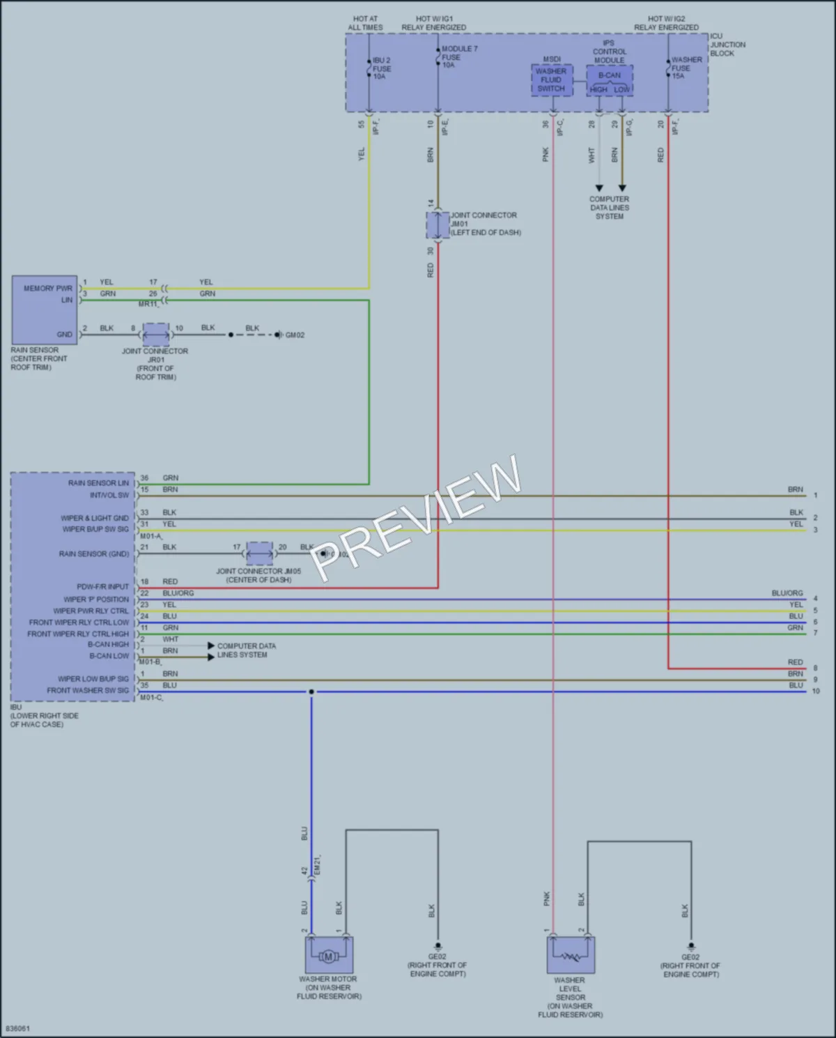 2023 Kia Stinger Wiper Washer wiring diagram preview