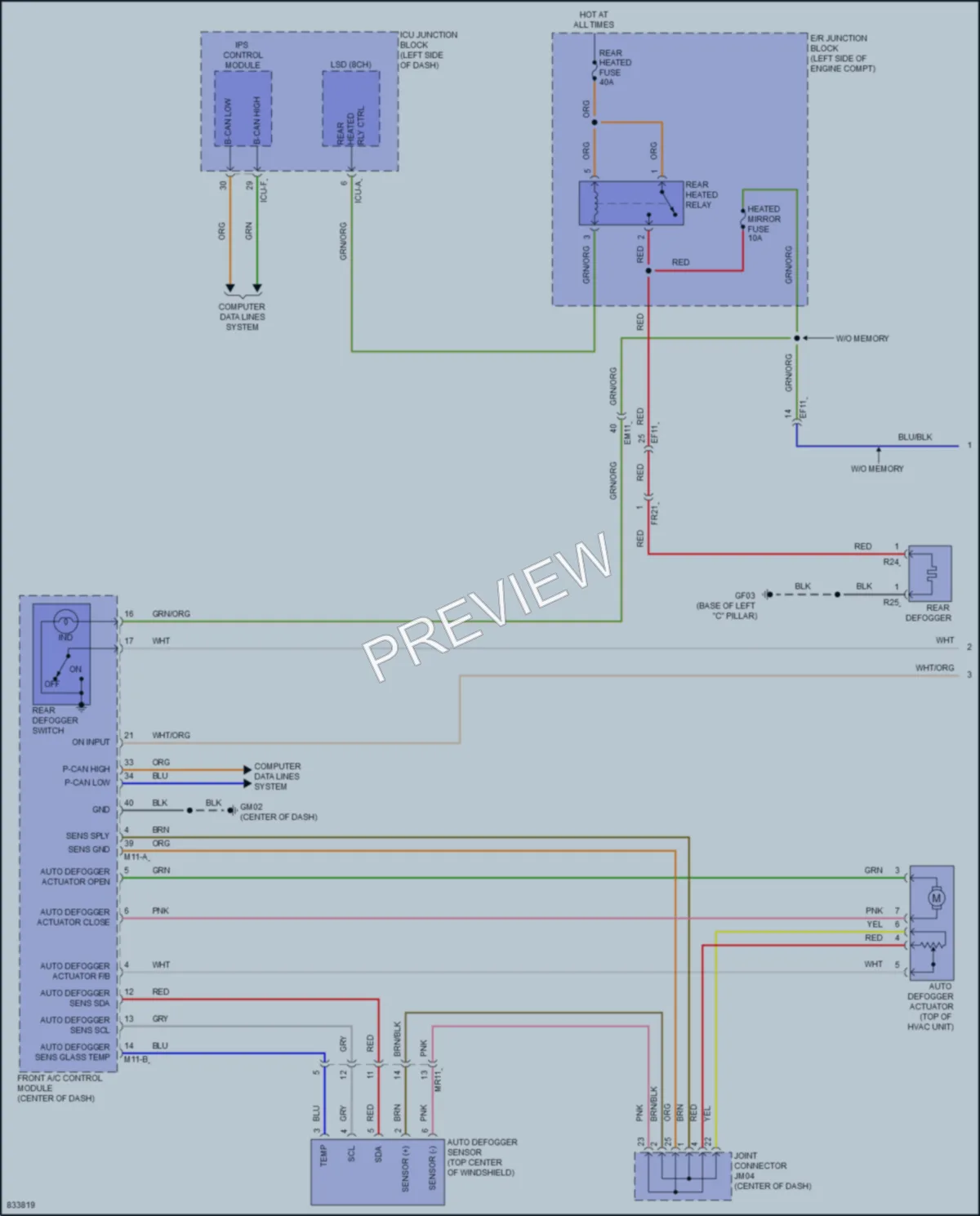 2023 Kia Telluride Defoggers wiring diagram preview