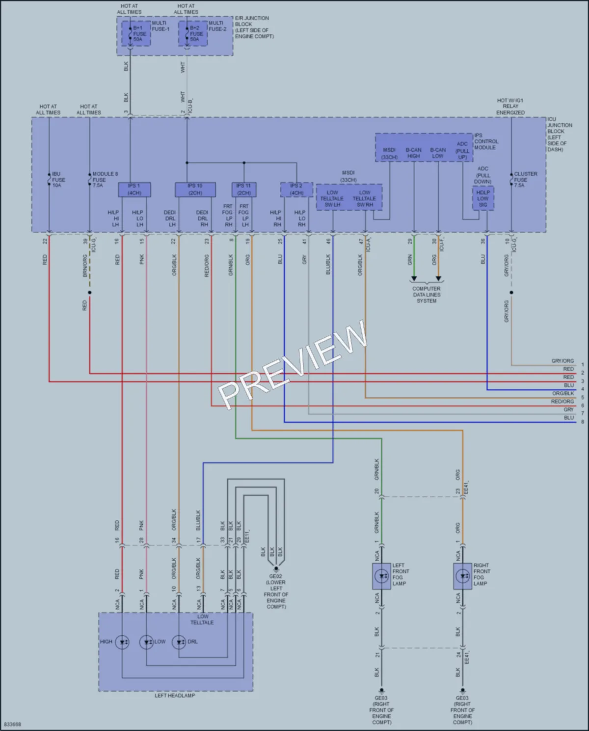 2023 Kia Telluride Headlights wiring diagram preview