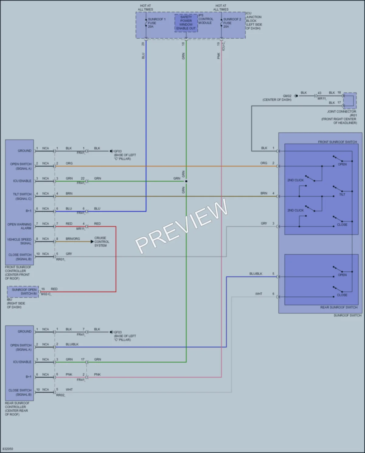2023 Kia Telluride Power Top Sunroof wiring diagram preview