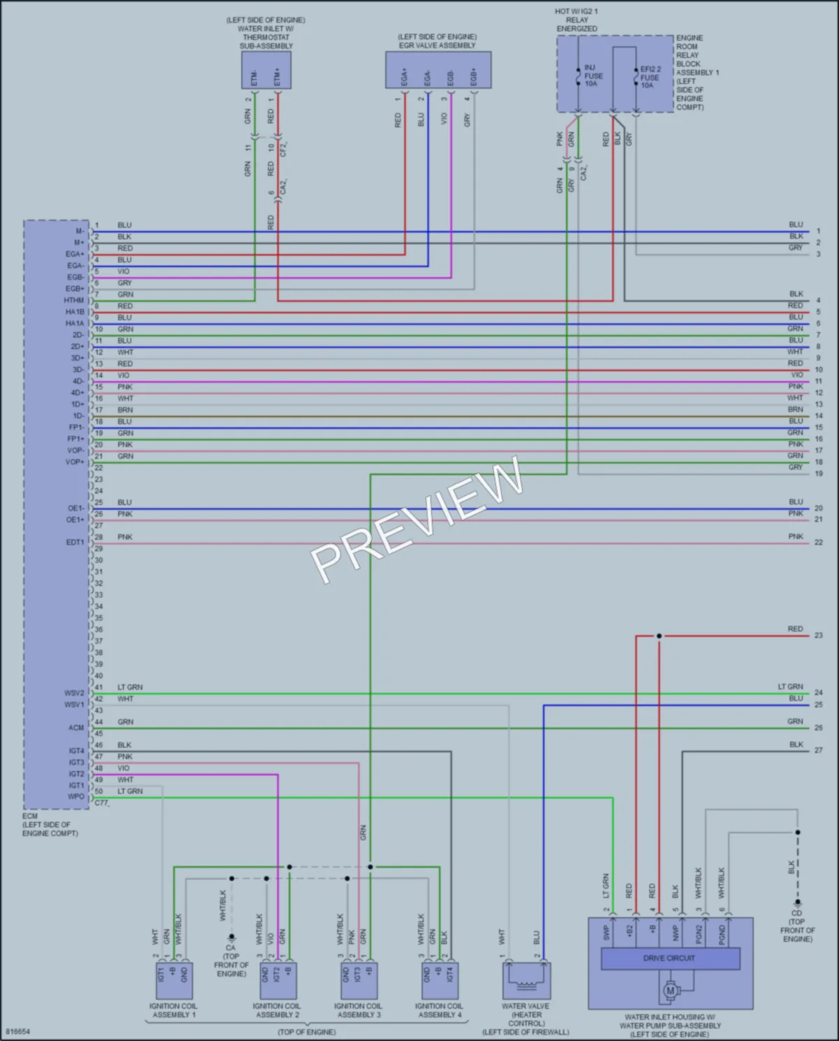 2023 Lexus ES250 Engine Performance wiring diagram preview