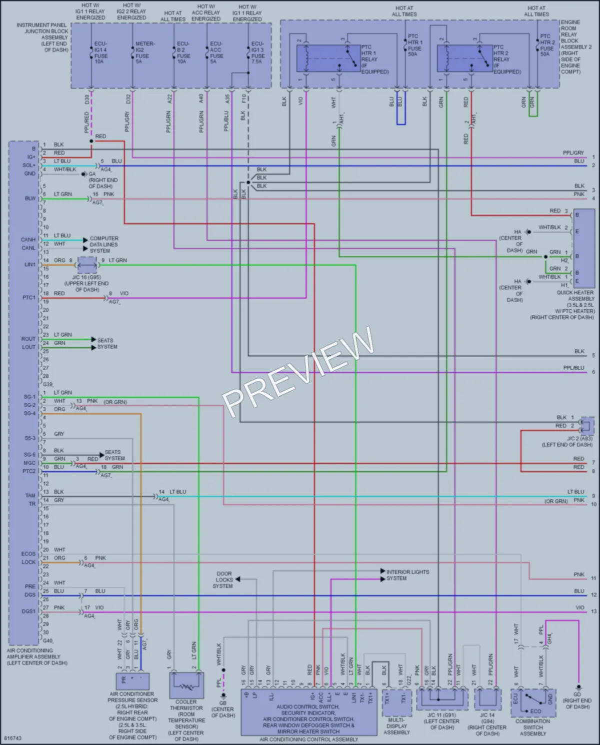2023 Lexus ES300h Air Conditioning wiring diagram preview