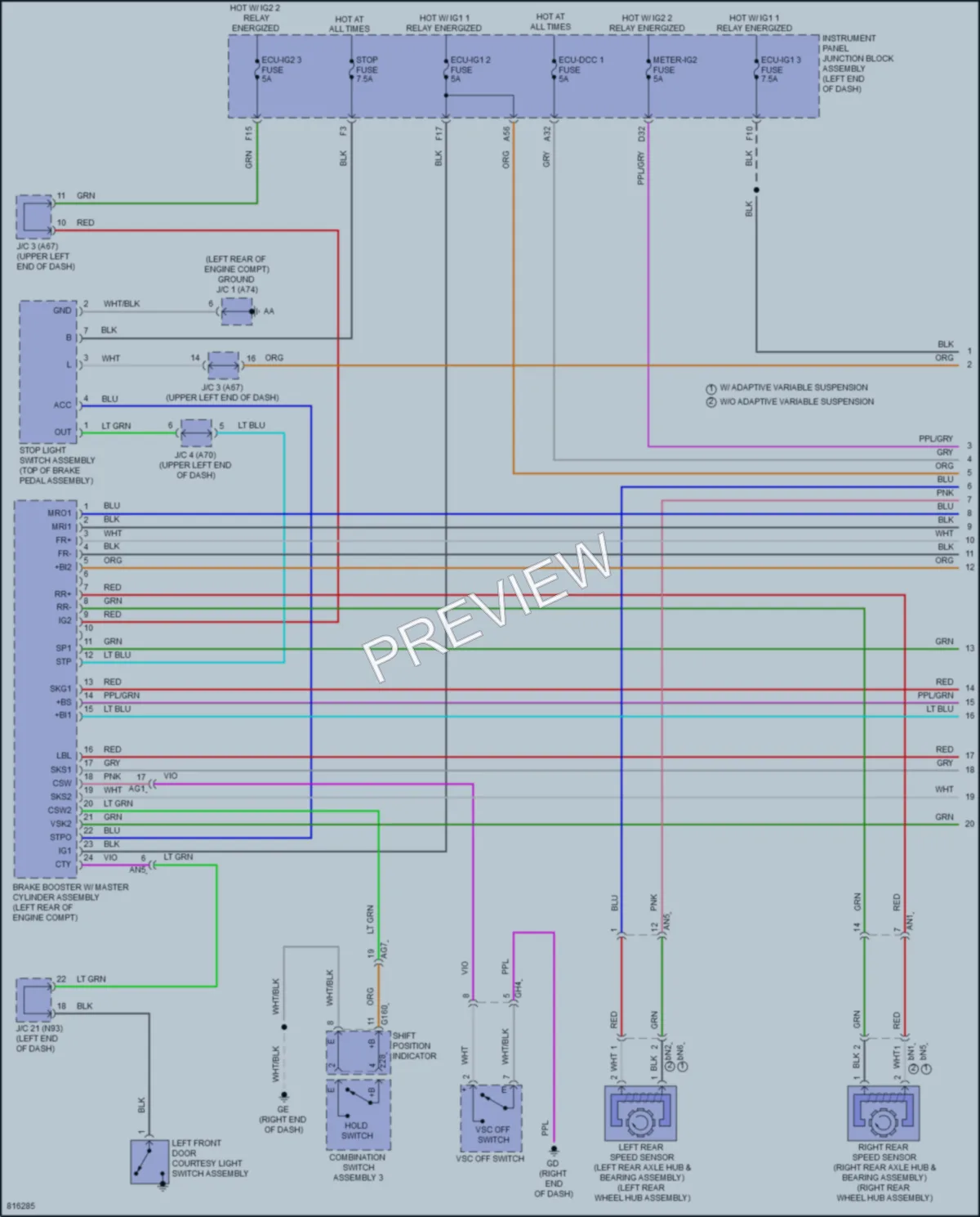 2023 Lexus ES300h Anti Lock Brakes wiring diagram preview