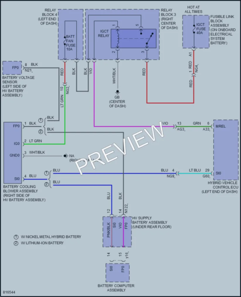 2023 Lexus ES300h Cooling Fan wiring diagram preview