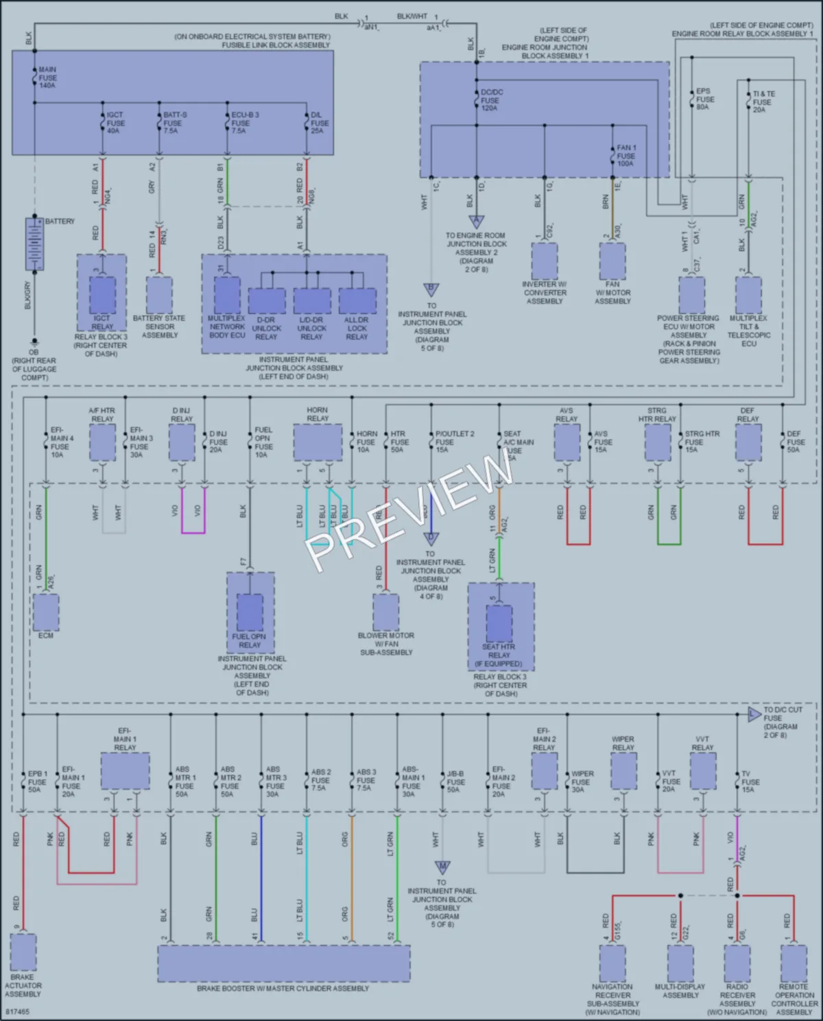 2023 Lexus ES300h Power Distribution wiring diagram preview