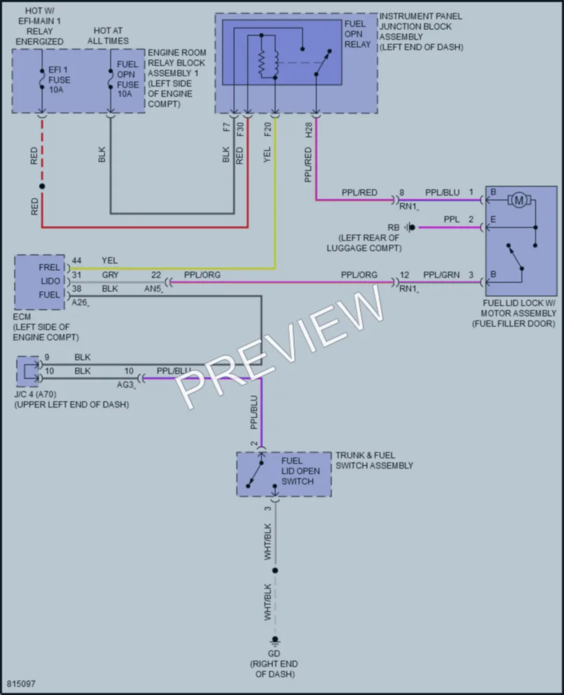 2023 Lexus ES300h Trunk Tailgate Fuel Door wiring diagram preview