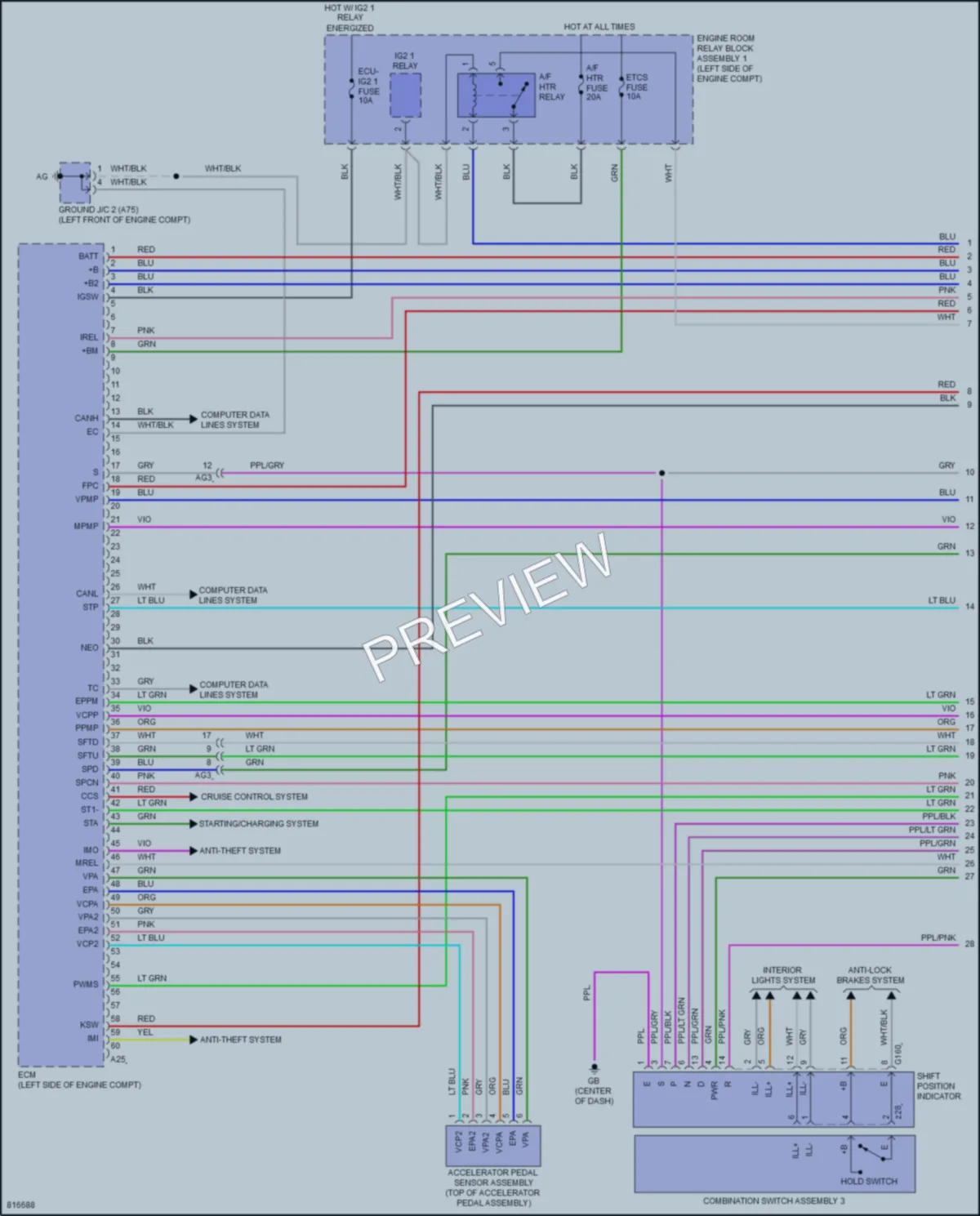 2023 Lexus ES350 Engine Performance wiring diagram preview