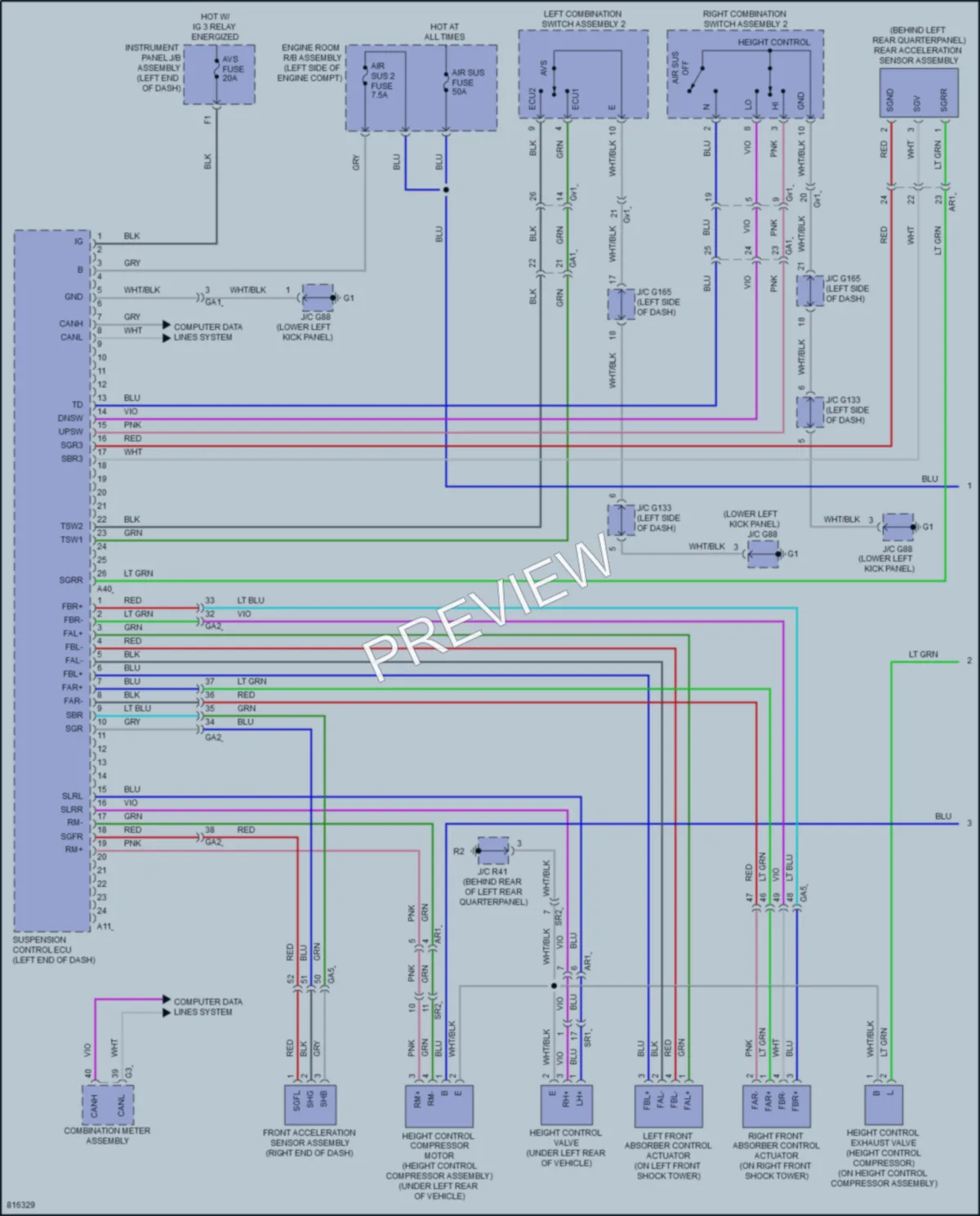 2023 Lexus GX460 Electronic Suspension wiring diagram preview