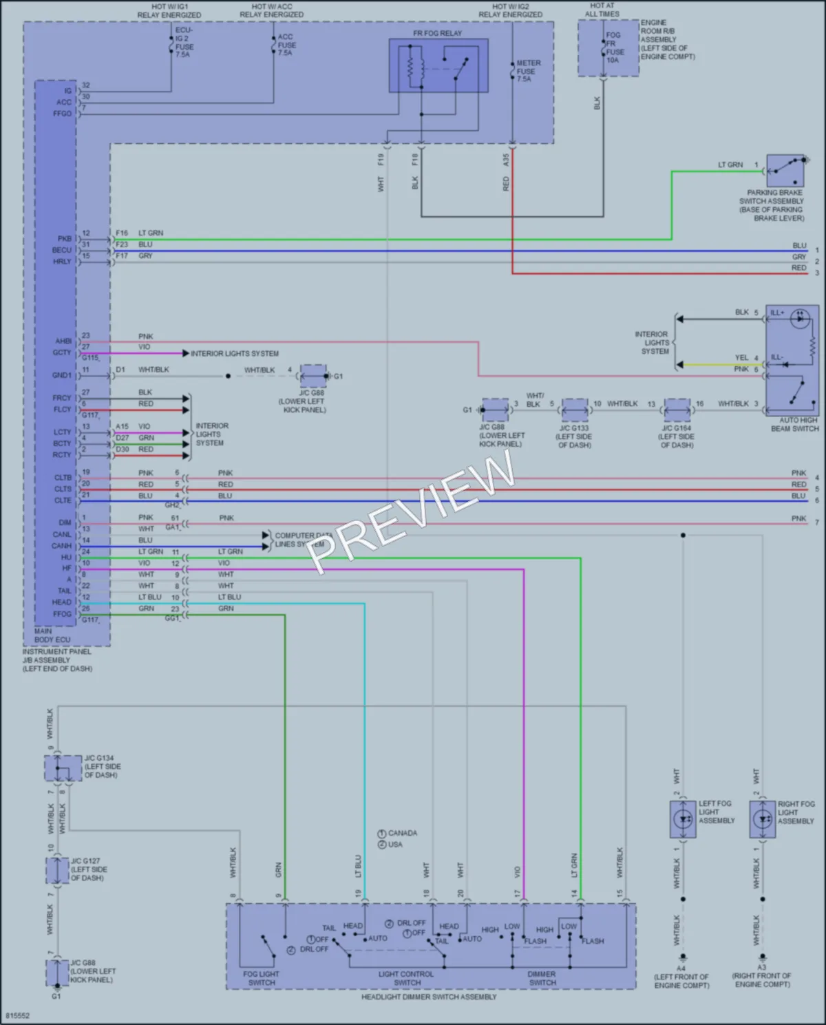 2023 Lexus GX460 Headlights wiring diagram preview