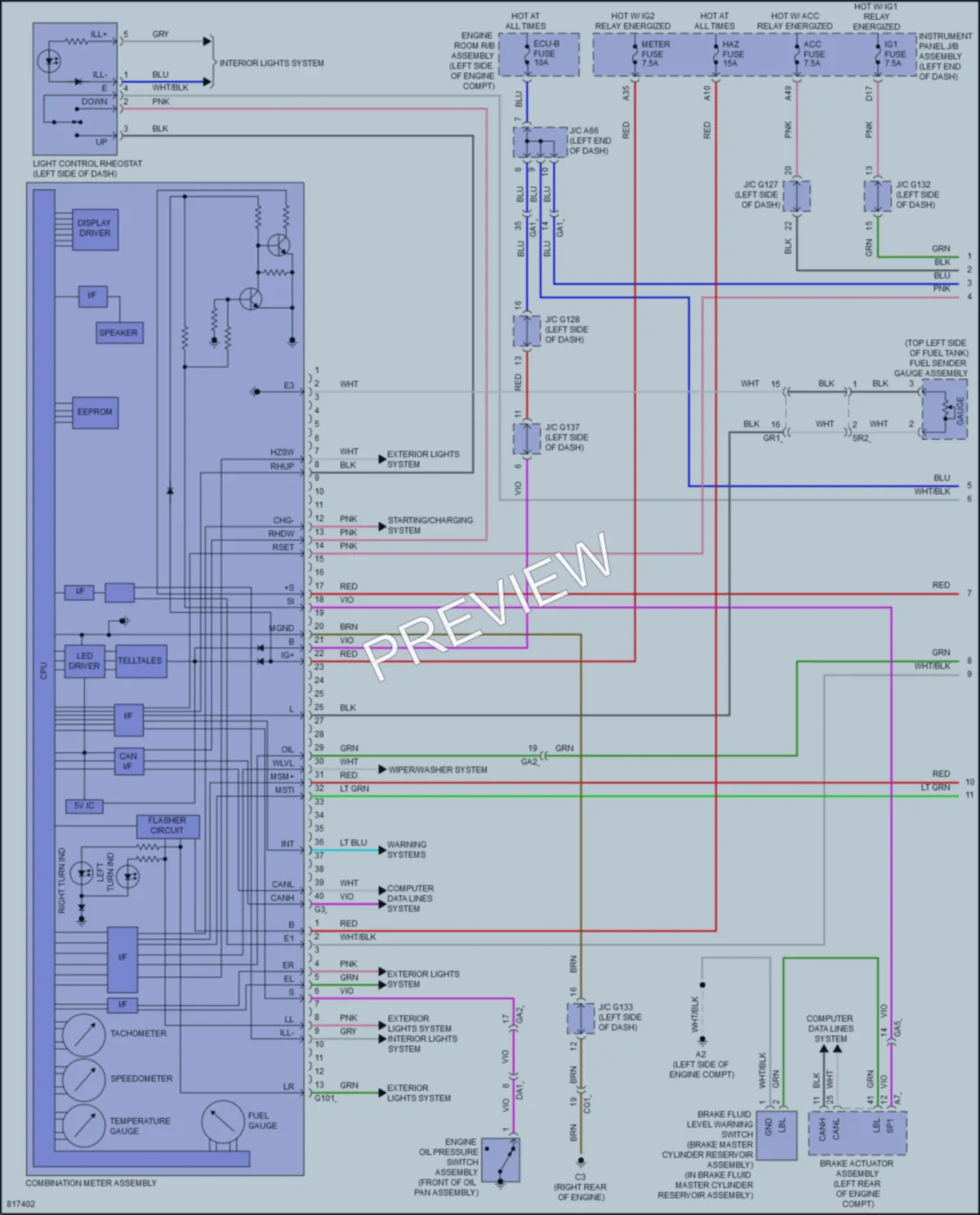 2023 Lexus GX460 Instrument Cluster wiring diagram preview