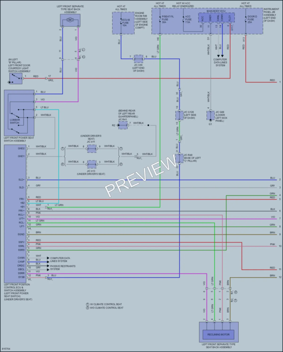 2023 Lexus GX460 Memory Systems wiring diagram preview