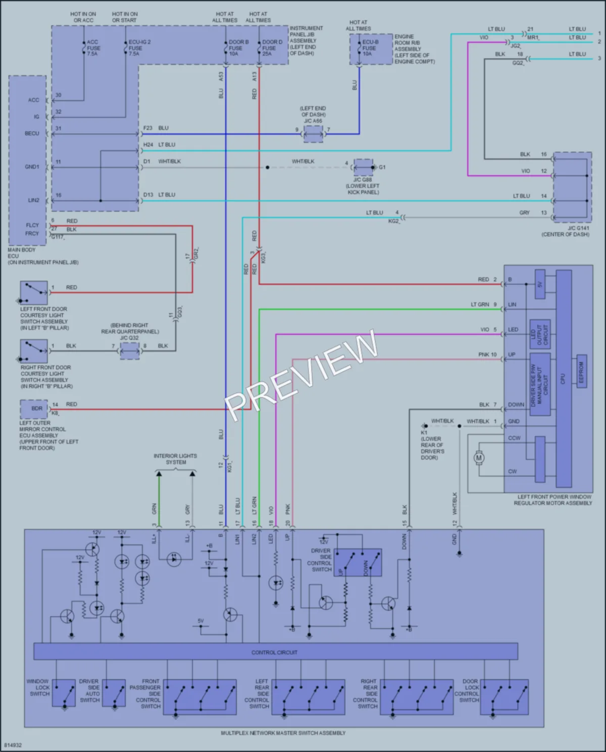 2023 Lexus GX460 Power Windows wiring diagram preview