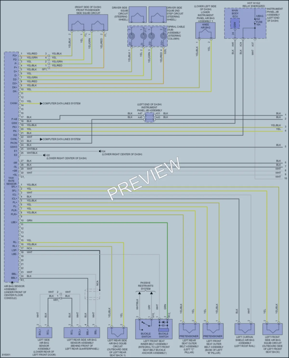 2023 Lexus GX460 Supplemental Restraints wiring diagram preview