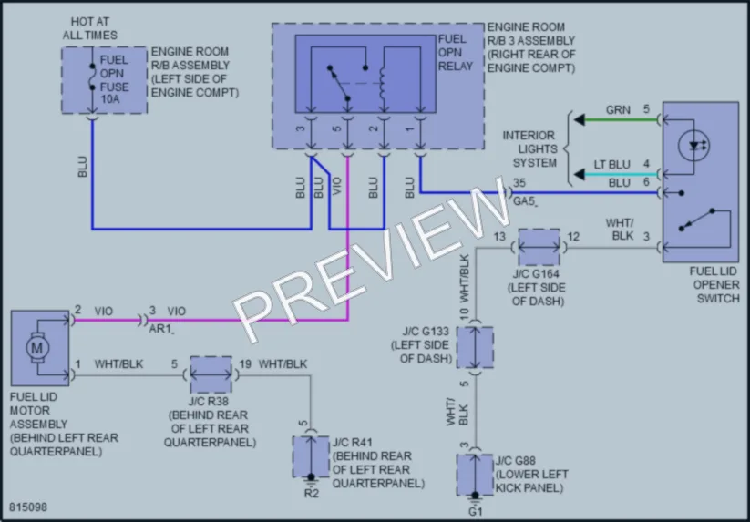 2023 Lexus GX460 Trunk Tailgate Fuel Door wiring diagram preview