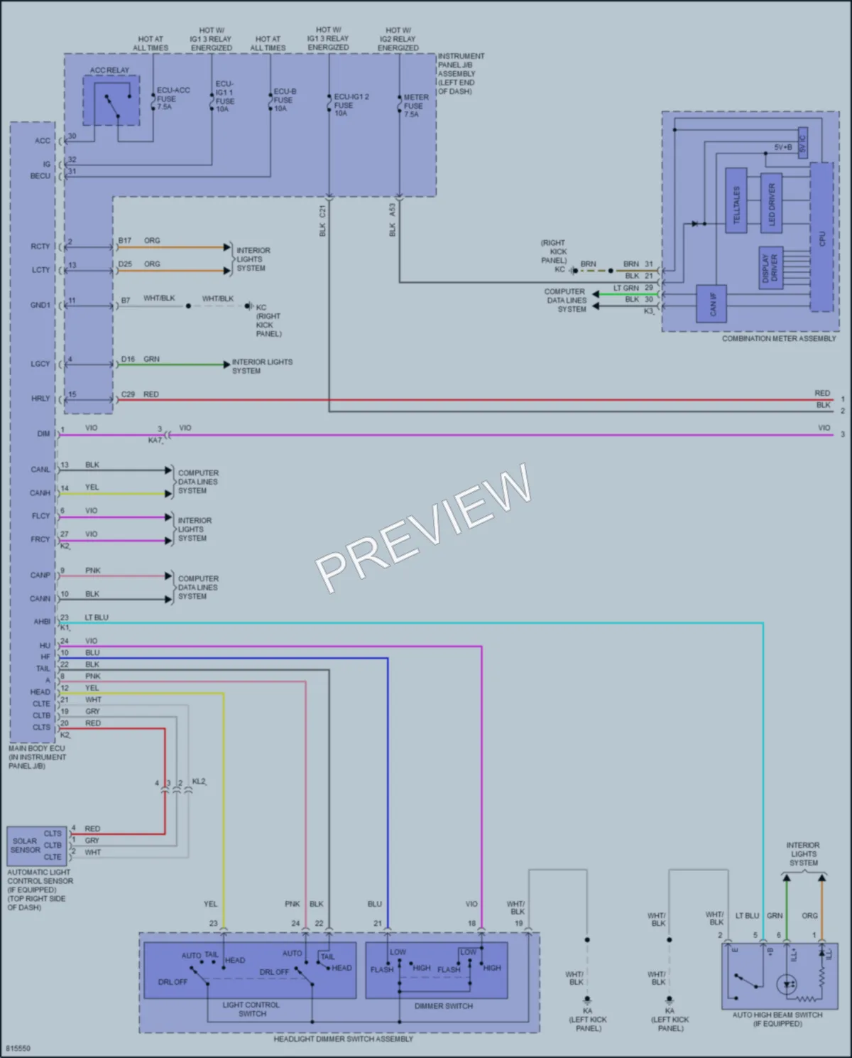 2023 Lexus IS300 Headlights wiring diagram preview