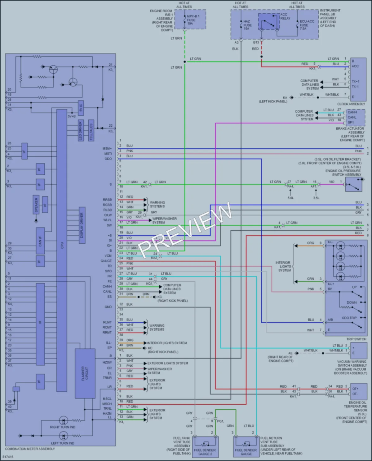 2023 Lexus IS300 Instrument Cluster wiring diagram preview