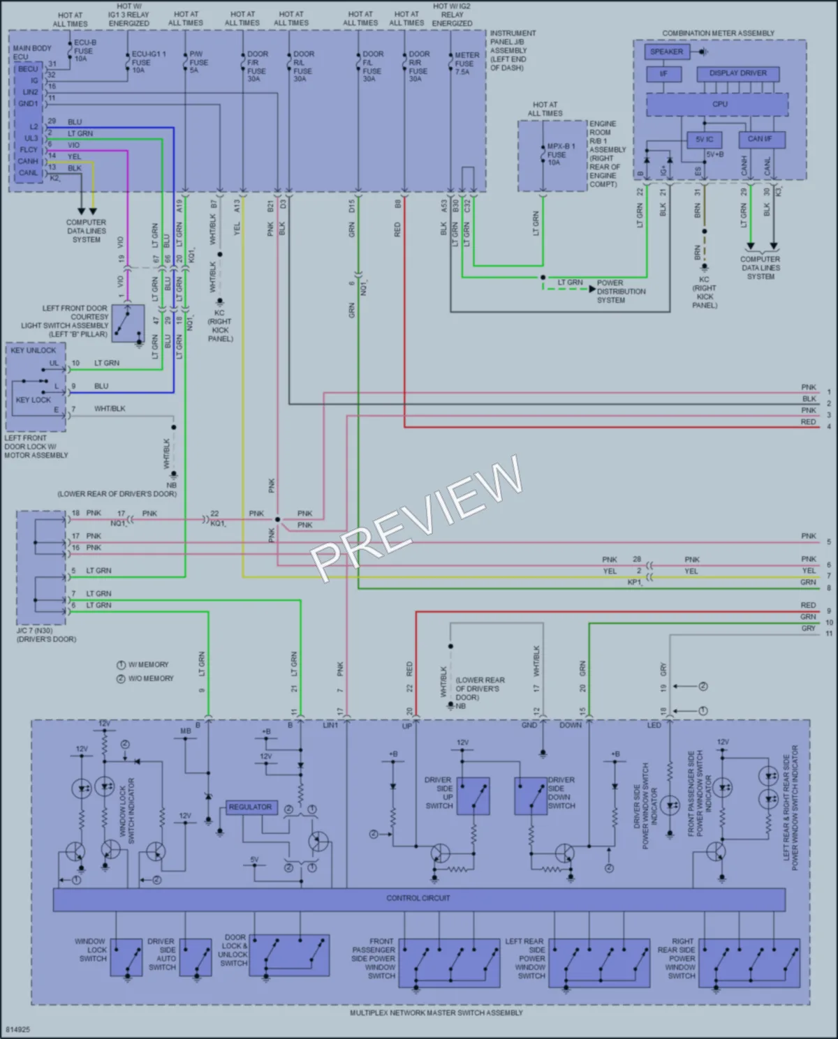 2023 Lexus IS300 Power Windows wiring diagram preview