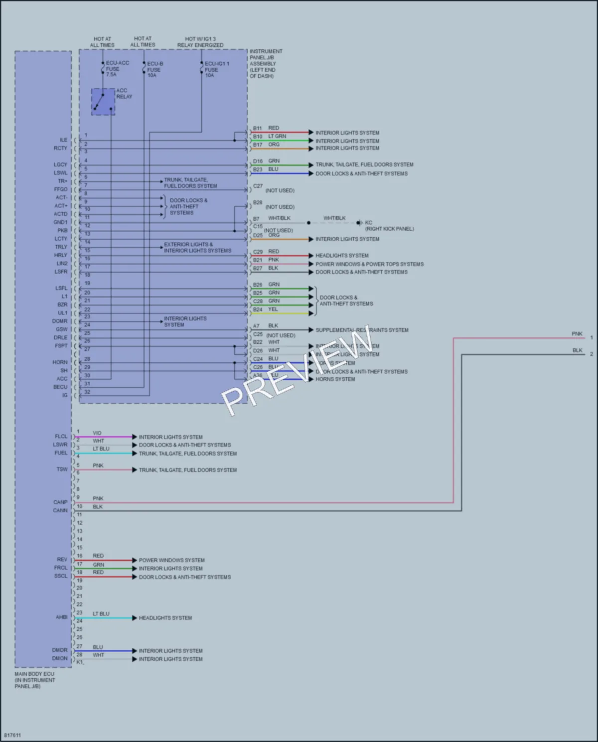 2023 Lexus IS350 Body Control Modules wiring diagram preview