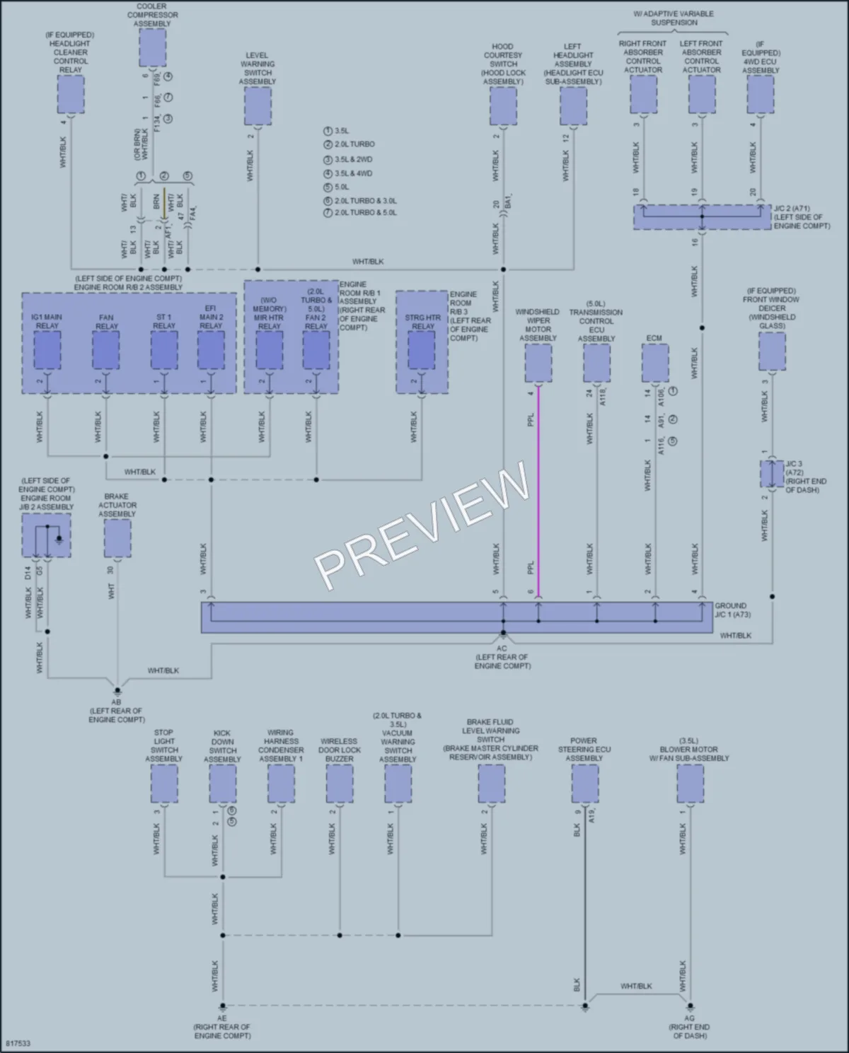 2023 Lexus IS350 Ground Distribution wiring diagram preview