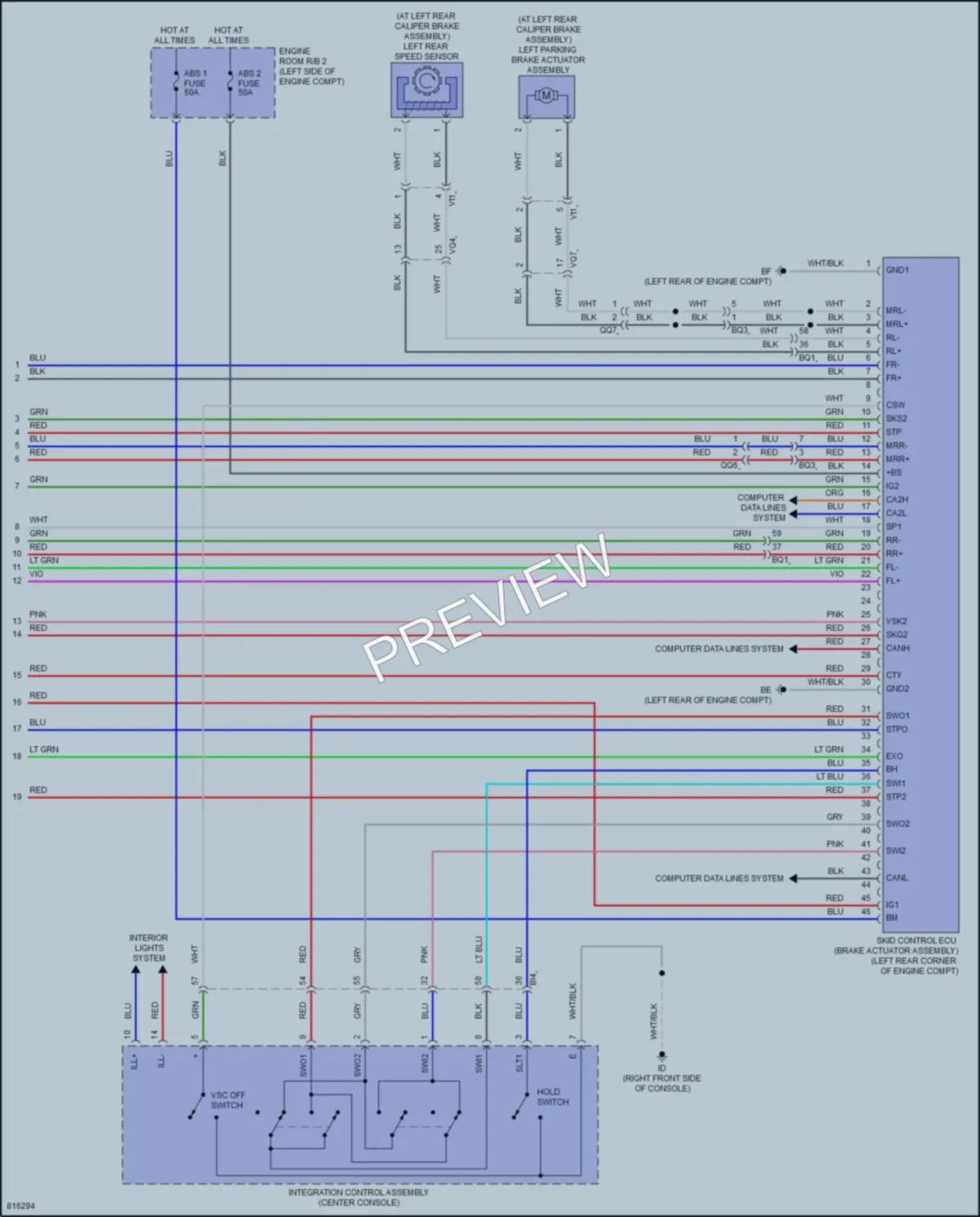 2023 Lexus LX600 Anti Lock Brakes wiring diagram preview