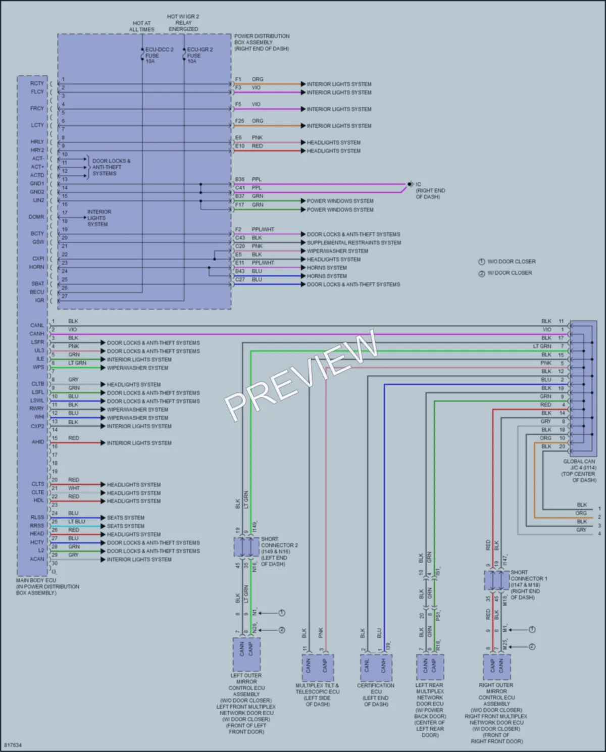 2023 Lexus LX600 Body Control Modules wiring diagram preview