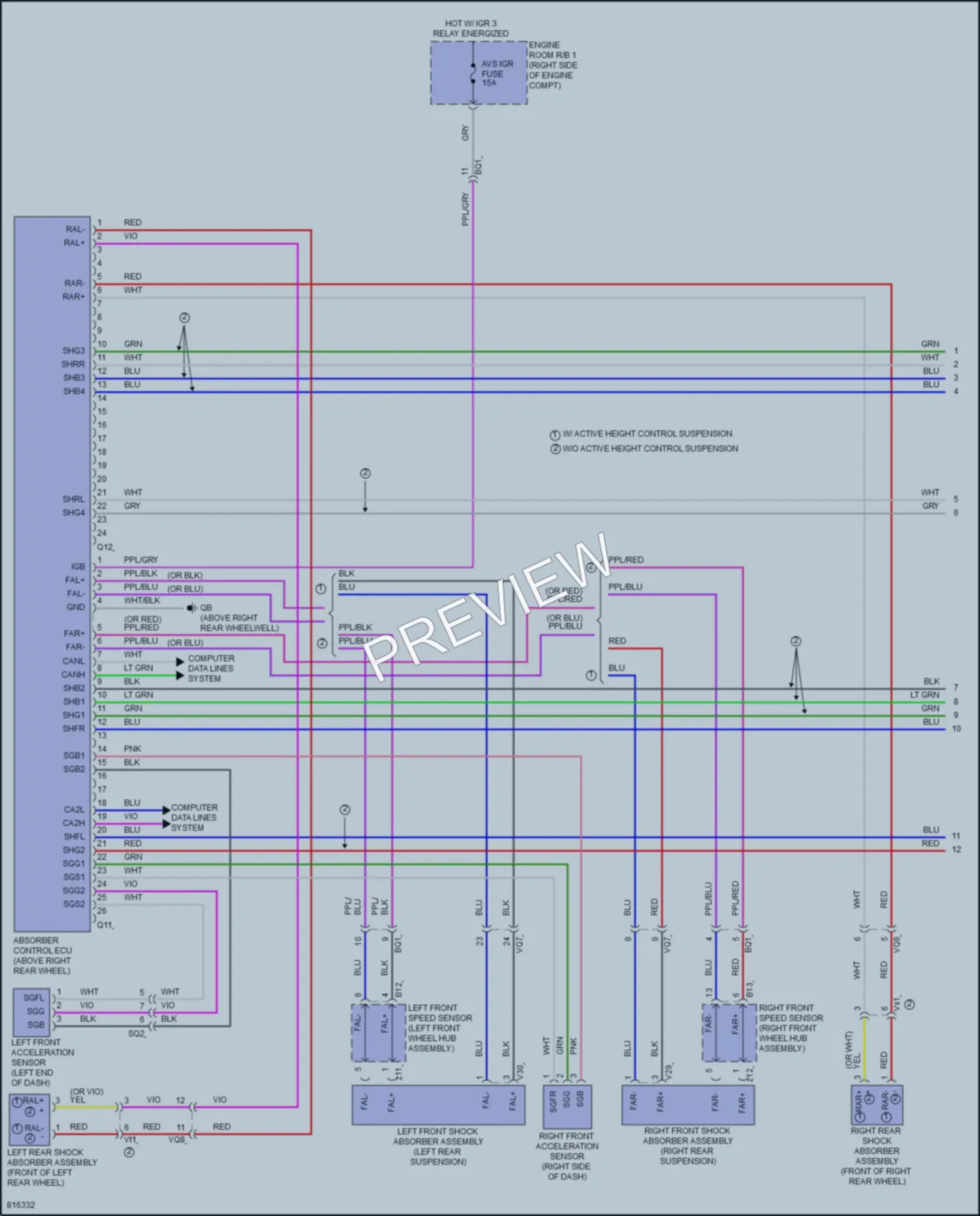 2023 Lexus LX600 Electronic Suspension wiring diagram preview