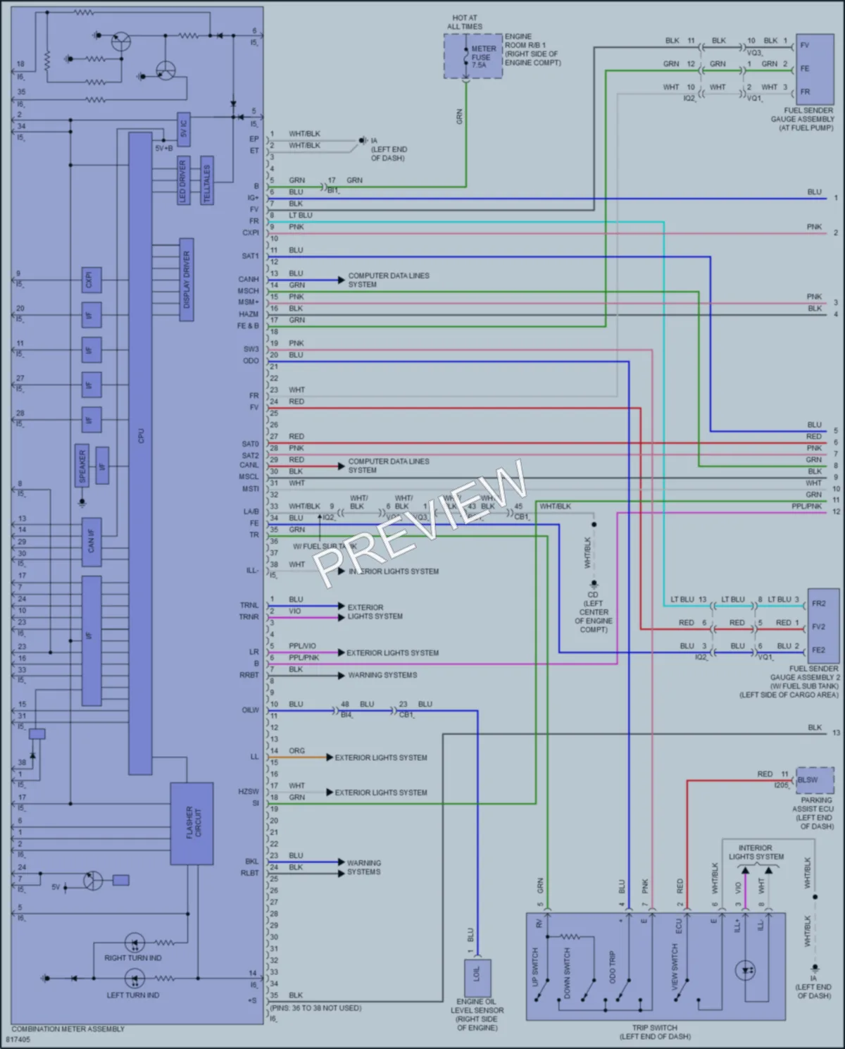 2023 Lexus LX600 Instrument Cluster wiring diagram preview
