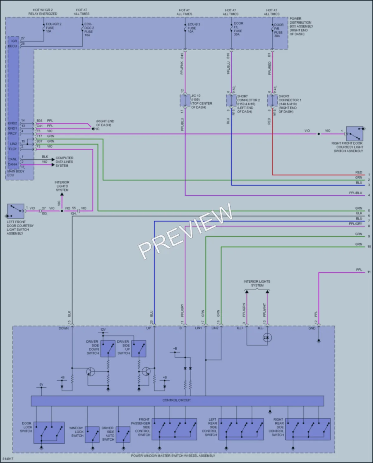 2023 Lexus LX600 Power Windows wiring diagram preview
