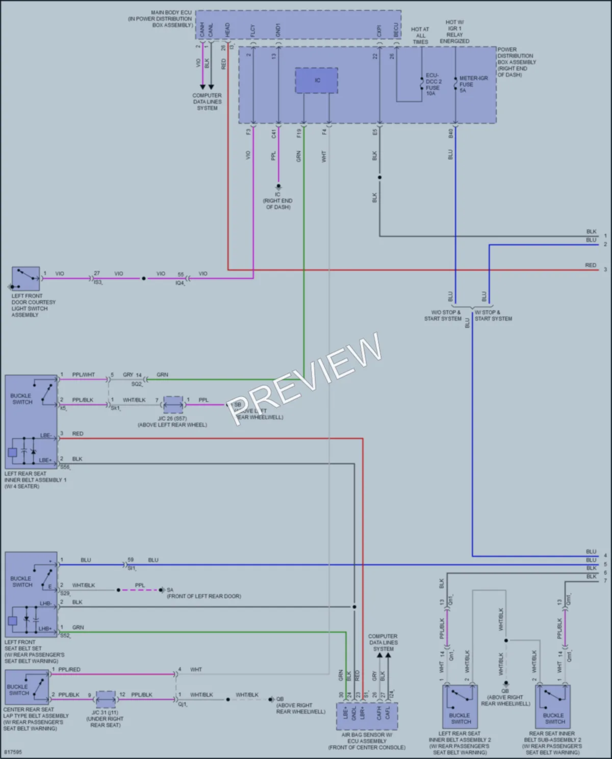 2023 Lexus LX600 Warning Systems wiring diagram preview