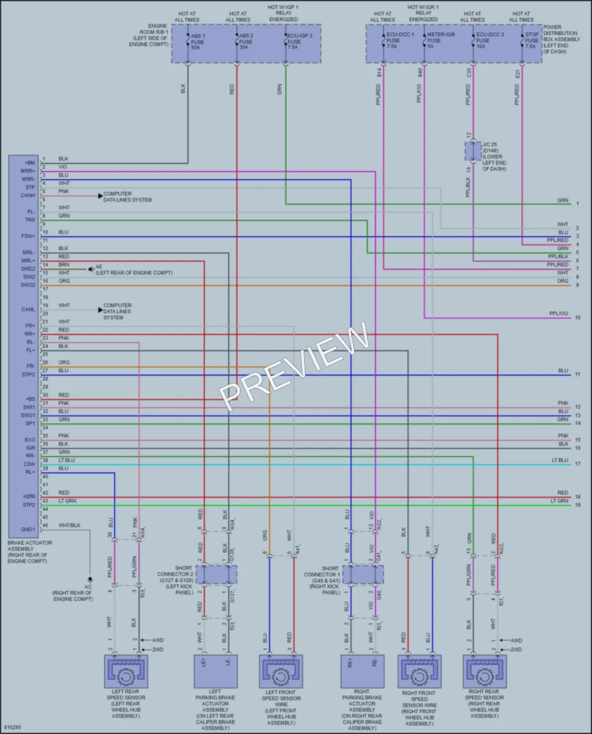 2023 Lexus NX250 Anti Lock Brakes wiring diagram preview
