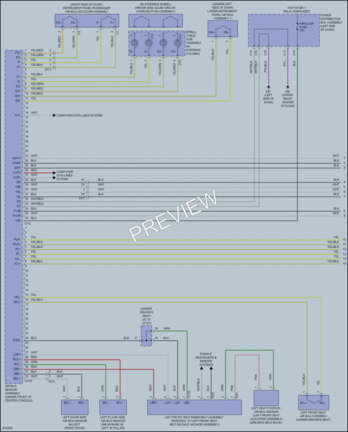 2023 Lexus NX250 Supplemental Restraints wiring diagram preview