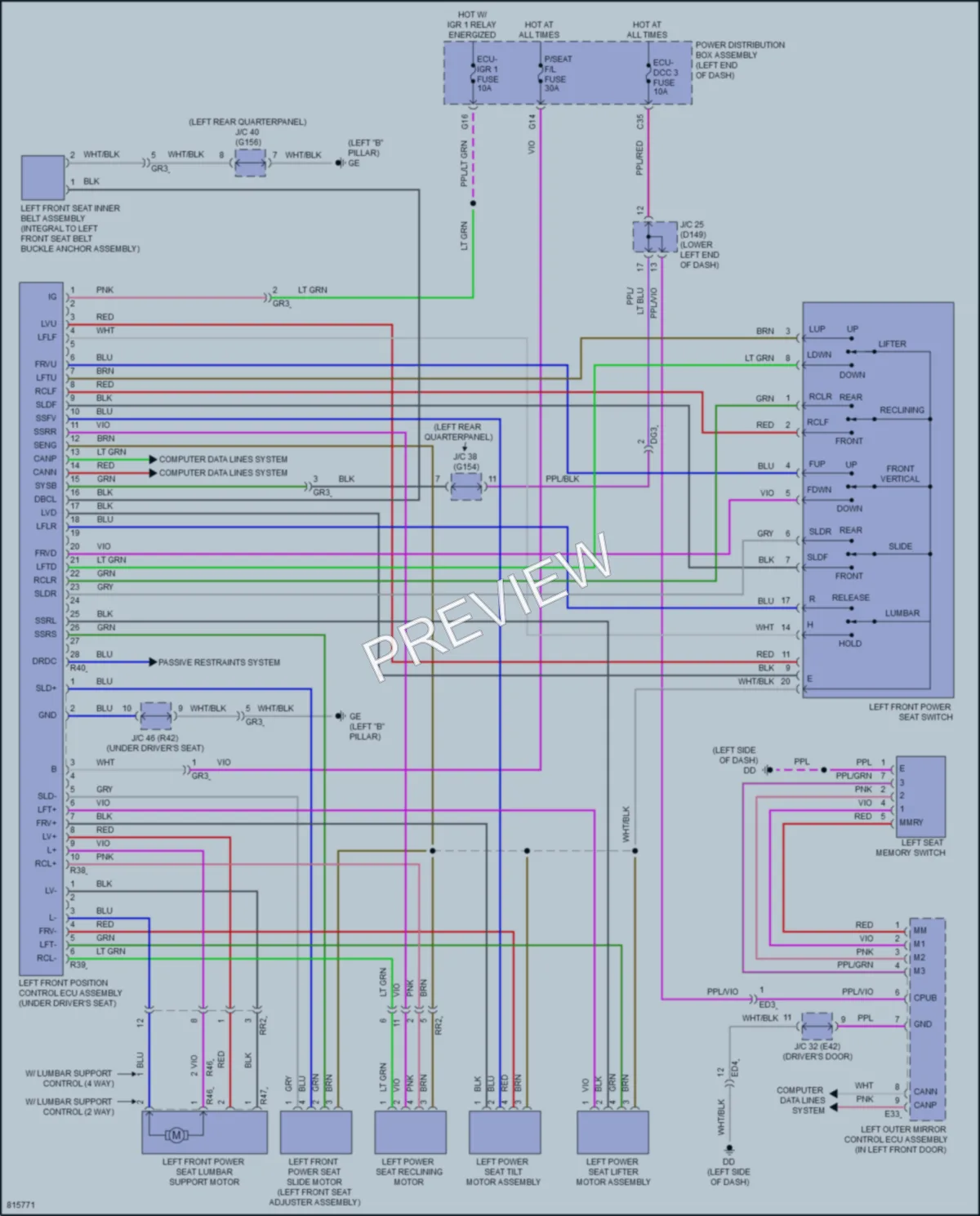 2023 Lexus NX350h Memory Systems wiring diagram preview