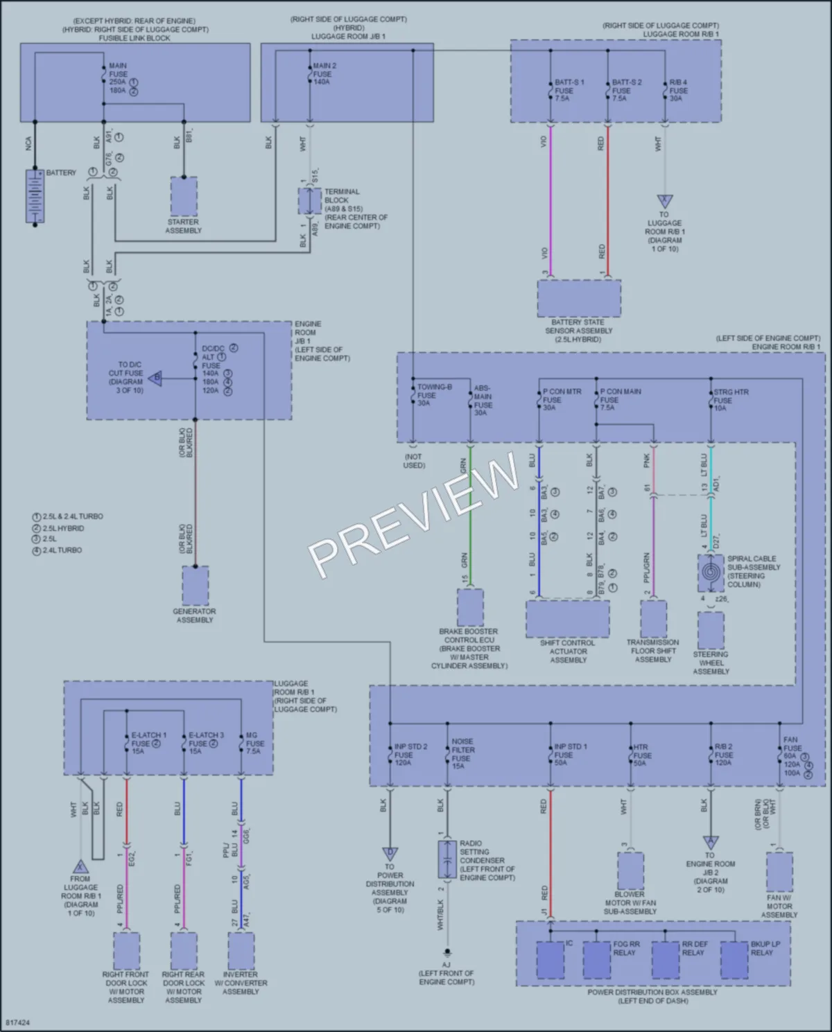 2023 Lexus NX350h Power Distribution wiring diagram preview
