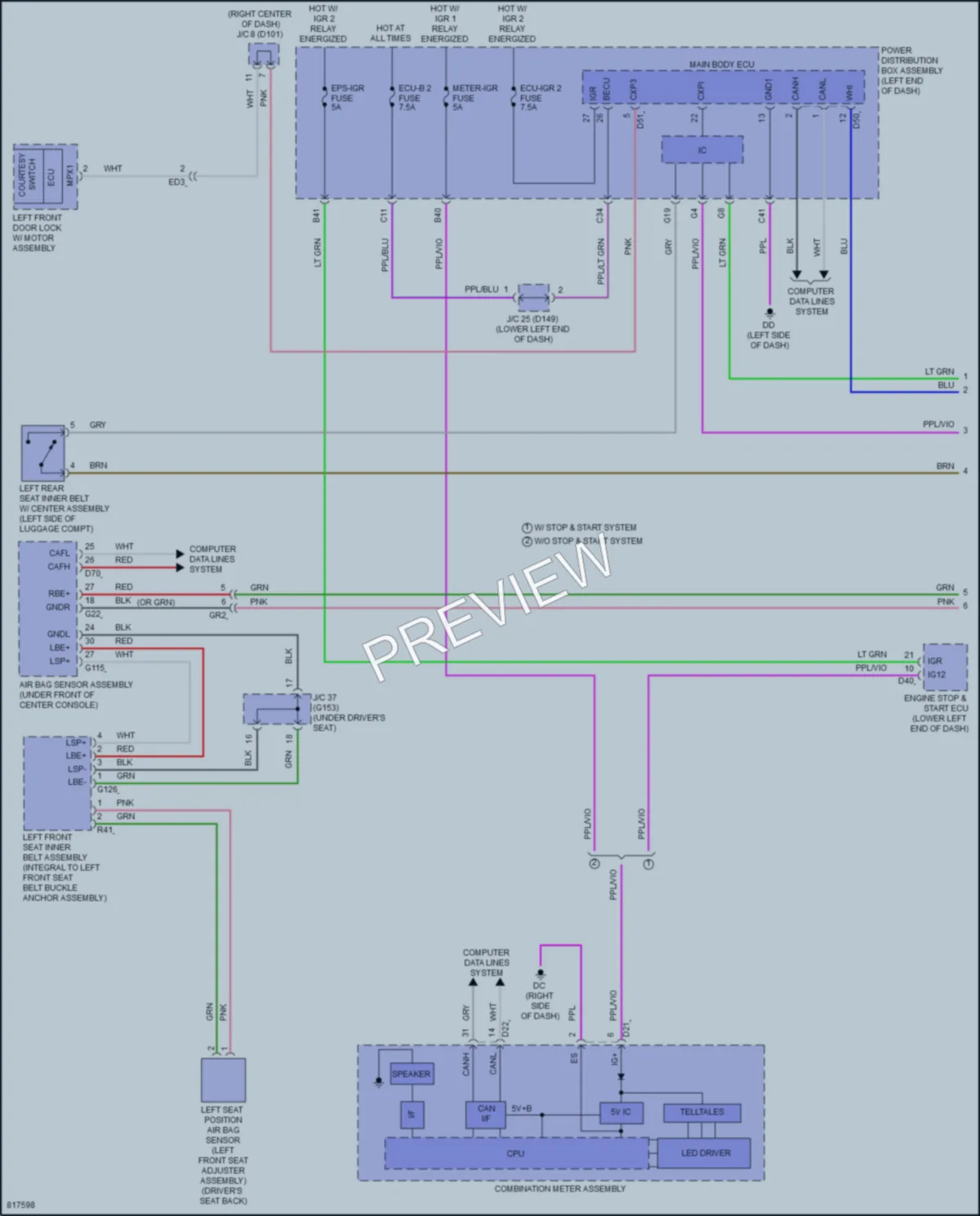 2023 Lexus NX350h Warning Systems wiring diagram preview