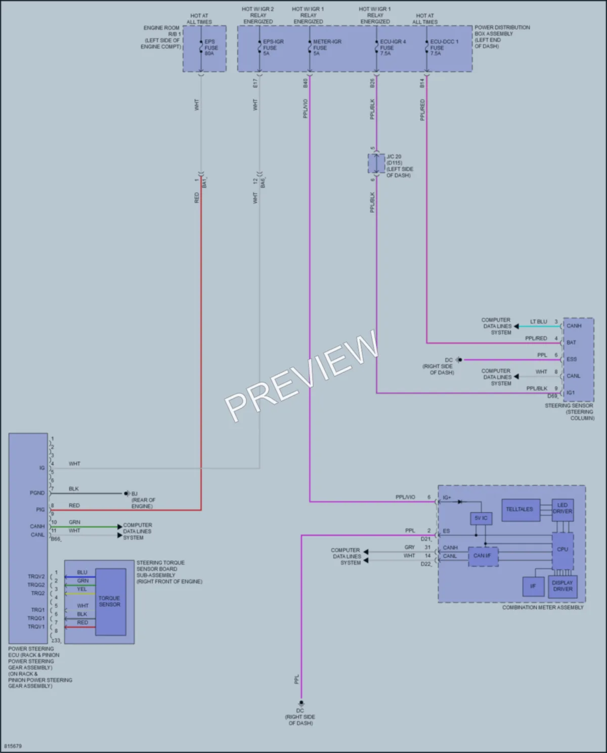 2023 Lexus NX450h Electronic Power Steering wiring diagram preview