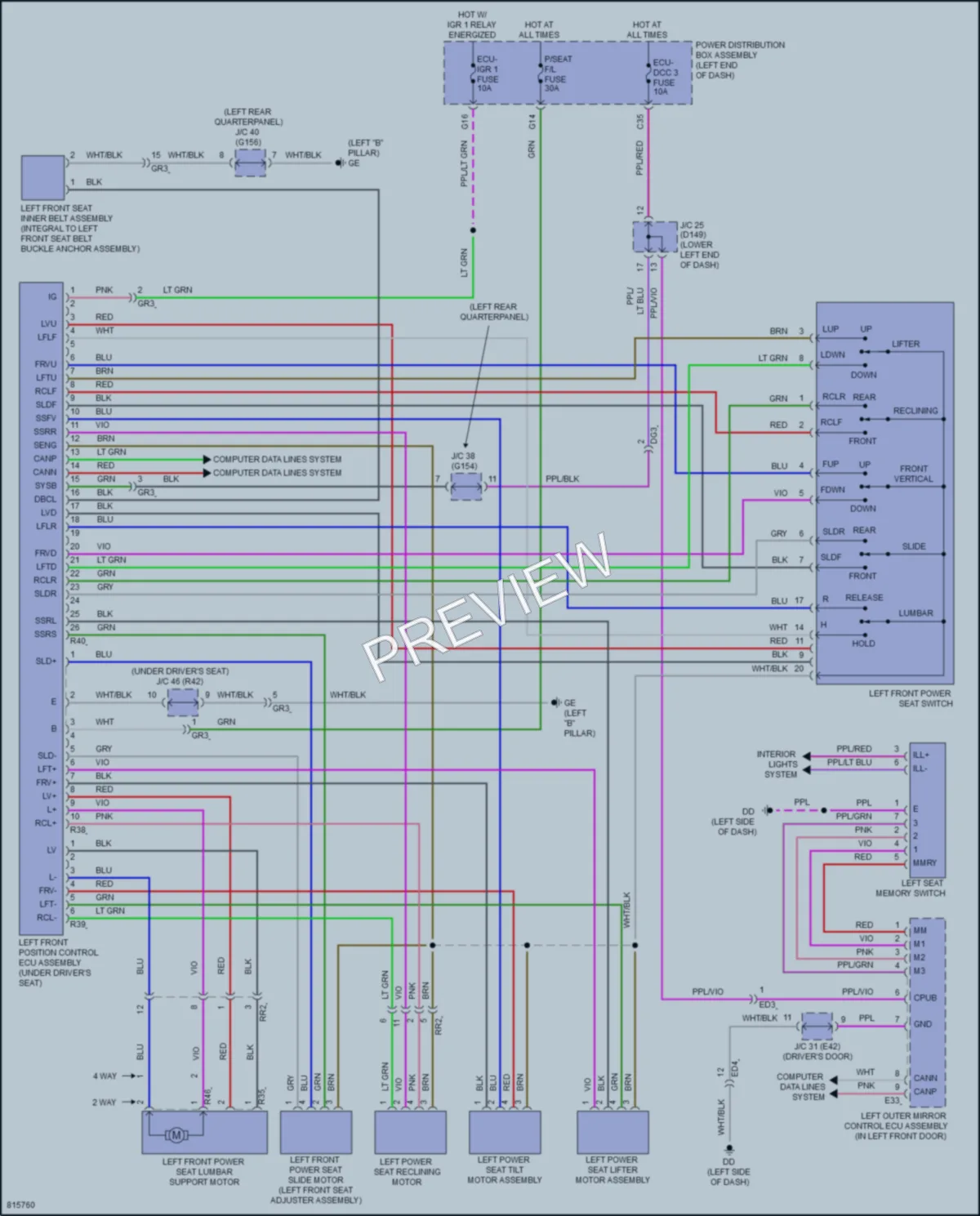 2023 Lexus NX450h Memory Systems wiring diagram preview