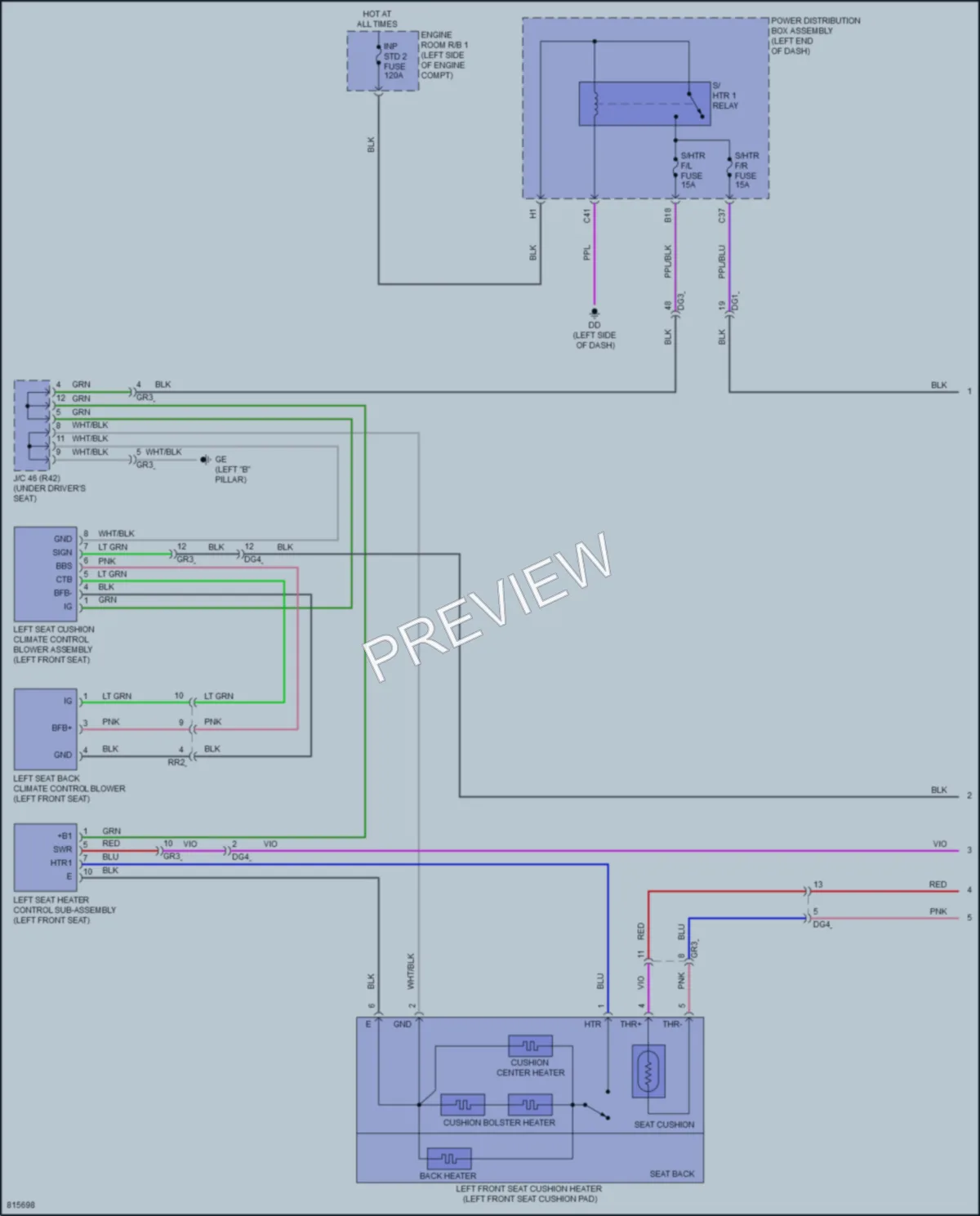 2023 Lexus NX450h Power Seats wiring diagram preview