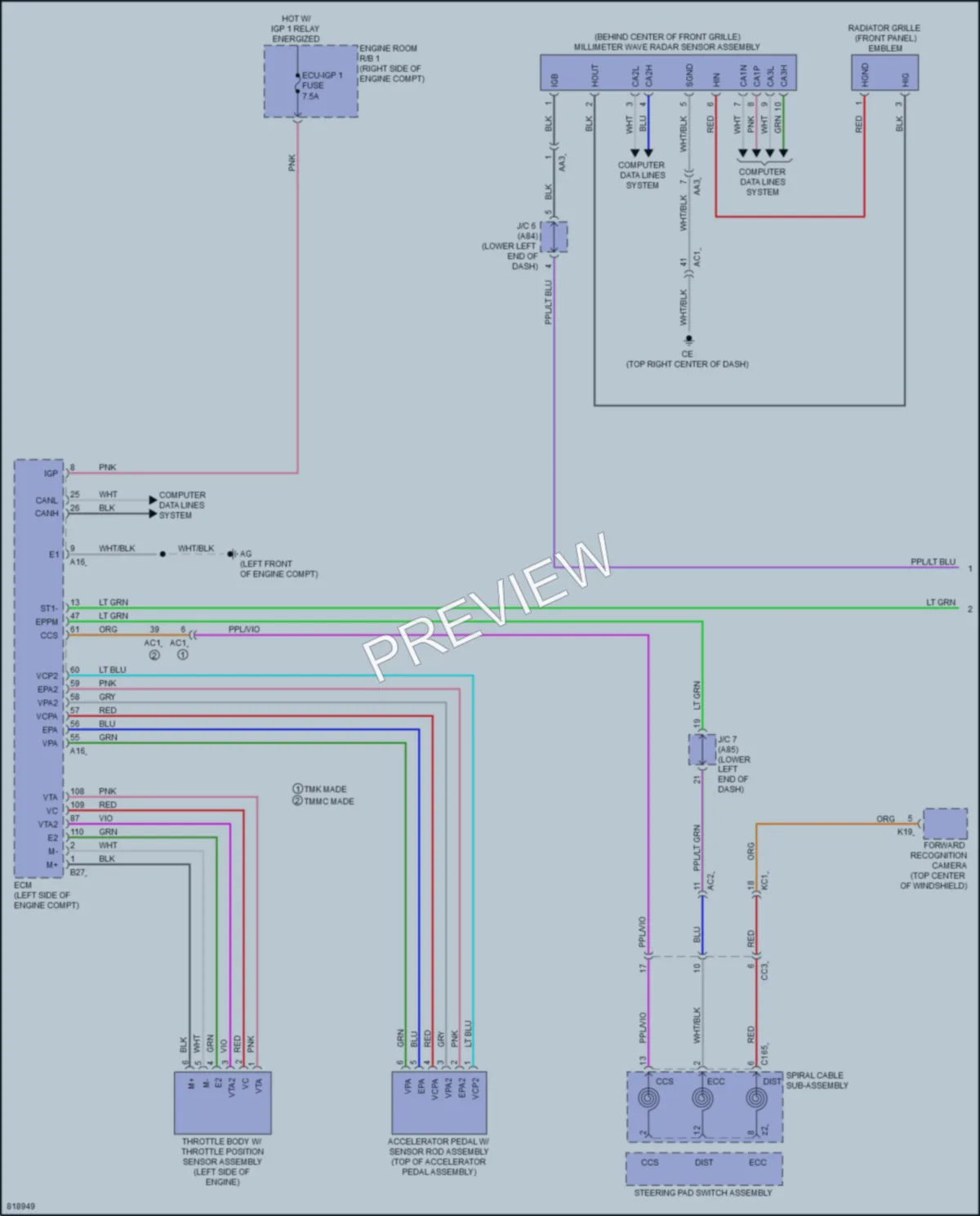 2023 Lexus RX350 Cruise Control wiring diagram preview