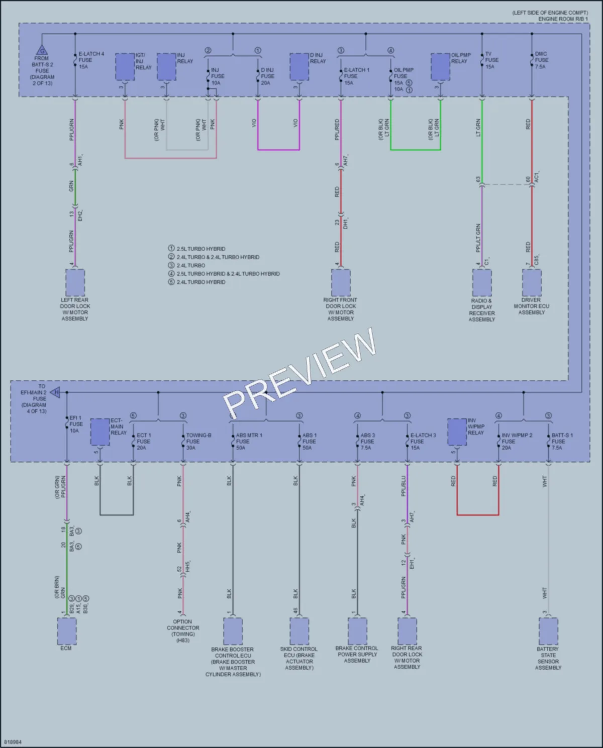 2023 Lexus RX350 Power Distribution wiring diagram preview