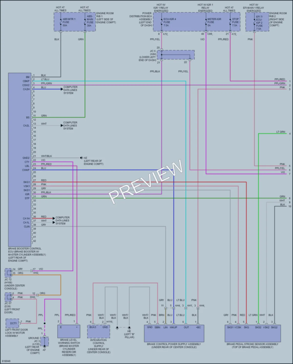 2023 Lexus RX350h Anti Lock Brakes wiring diagram preview