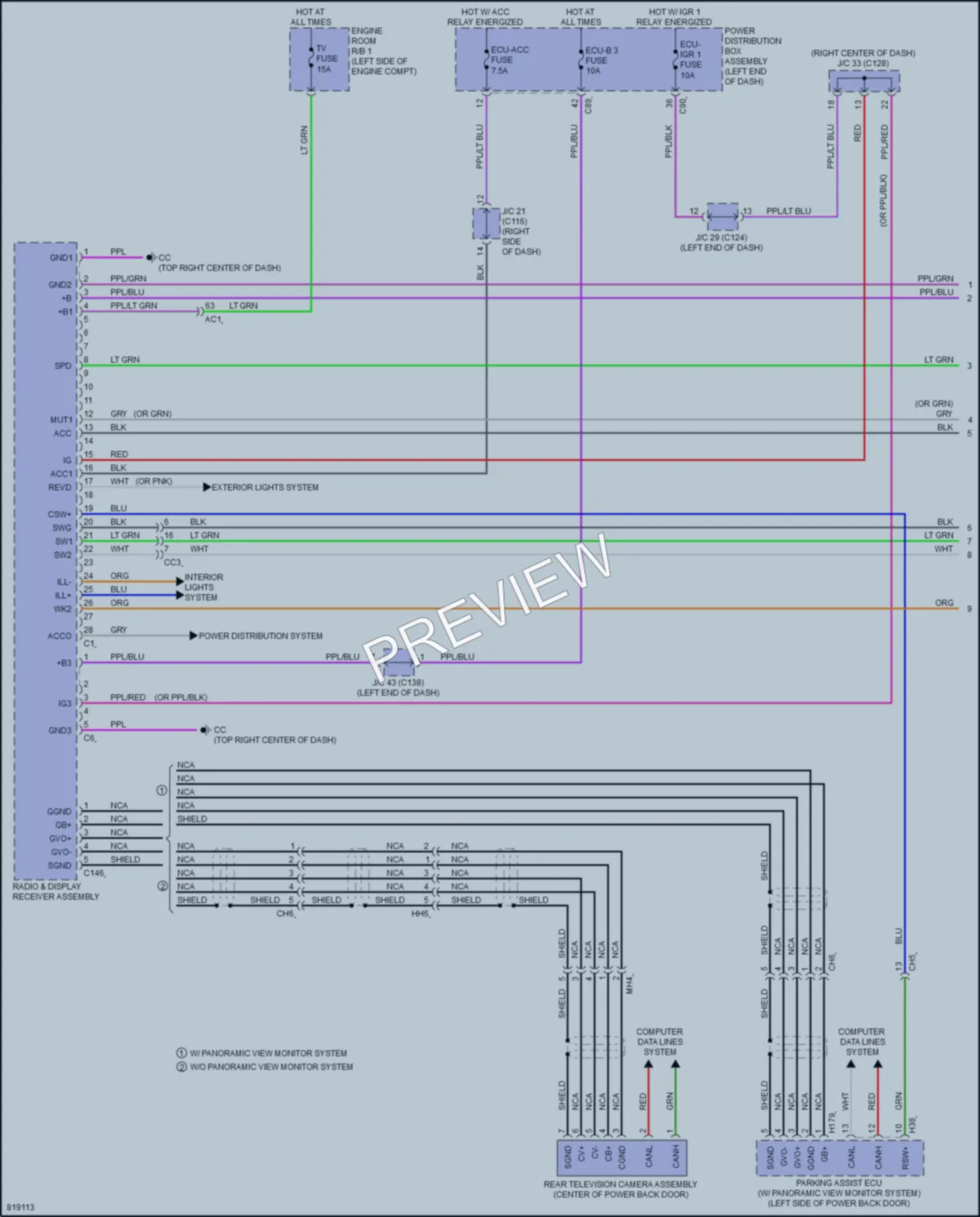 2023 Lexus RX350h Radio wiring diagram preview