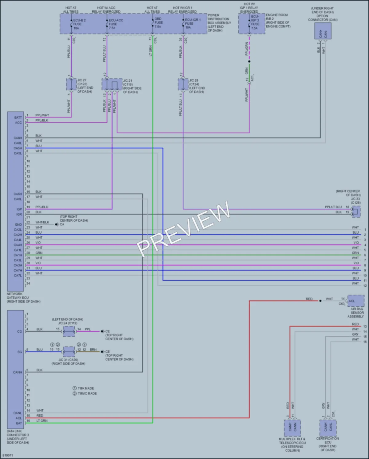 2023 Lexus RX500h Computer Data Lines wiring diagram preview