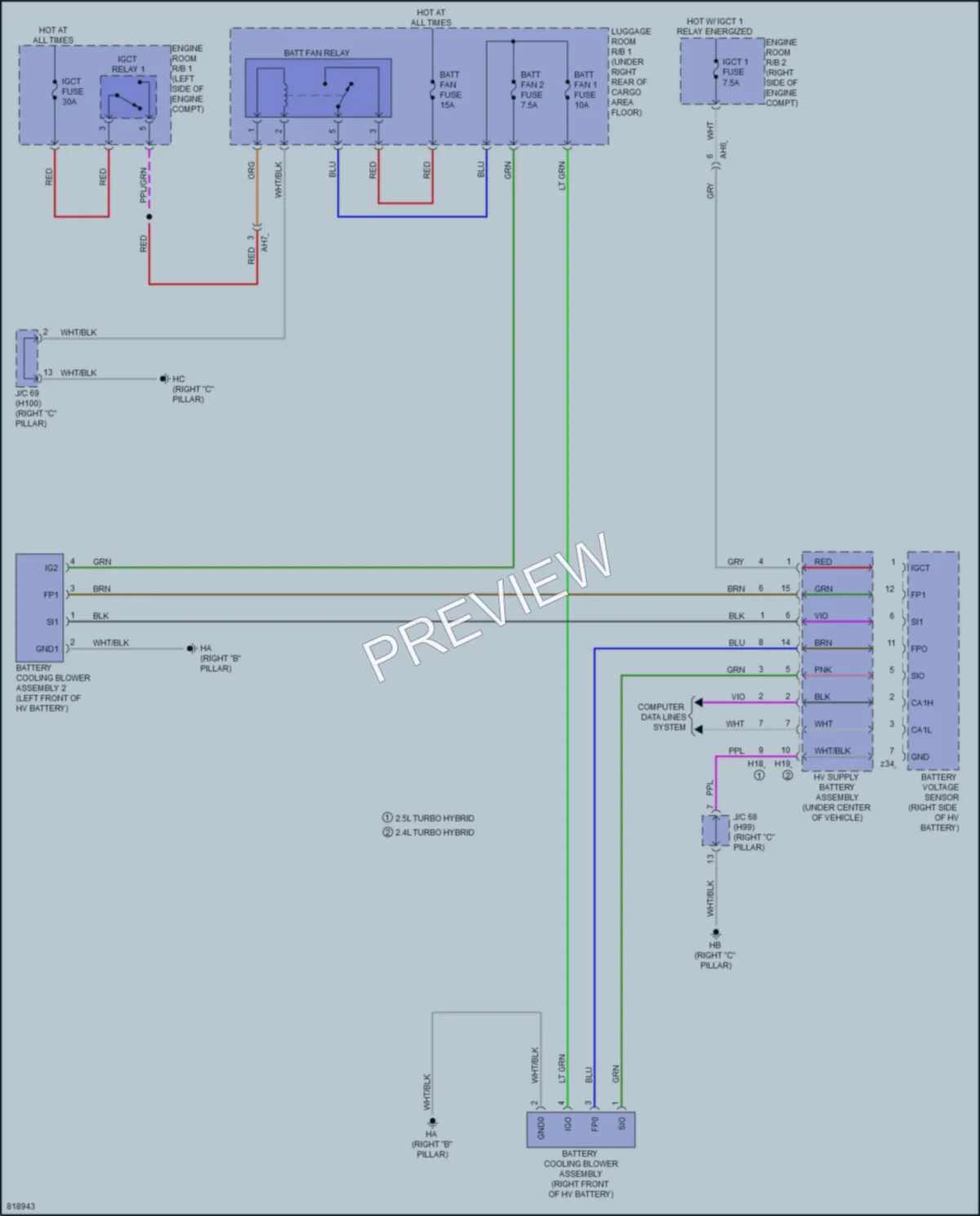 2023 Lexus RX500h Cooling Fan wiring diagram preview