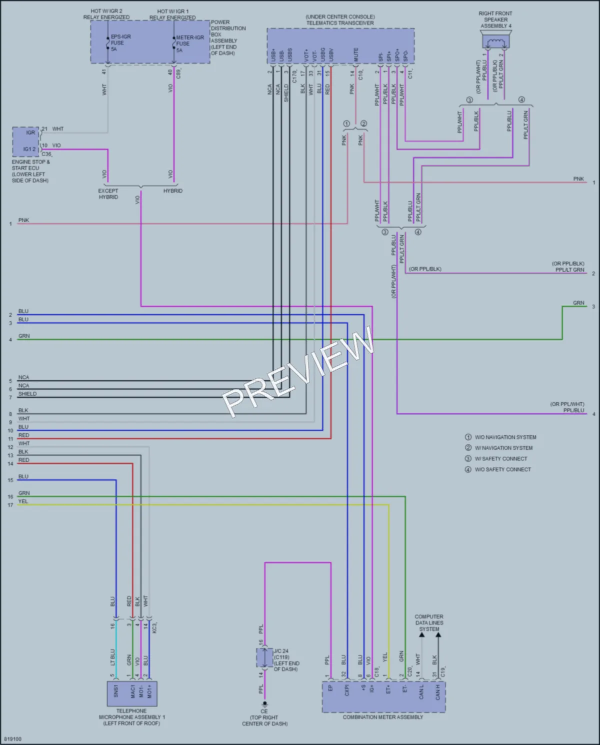 2023 Lexus RX500h Navigation wiring diagram preview