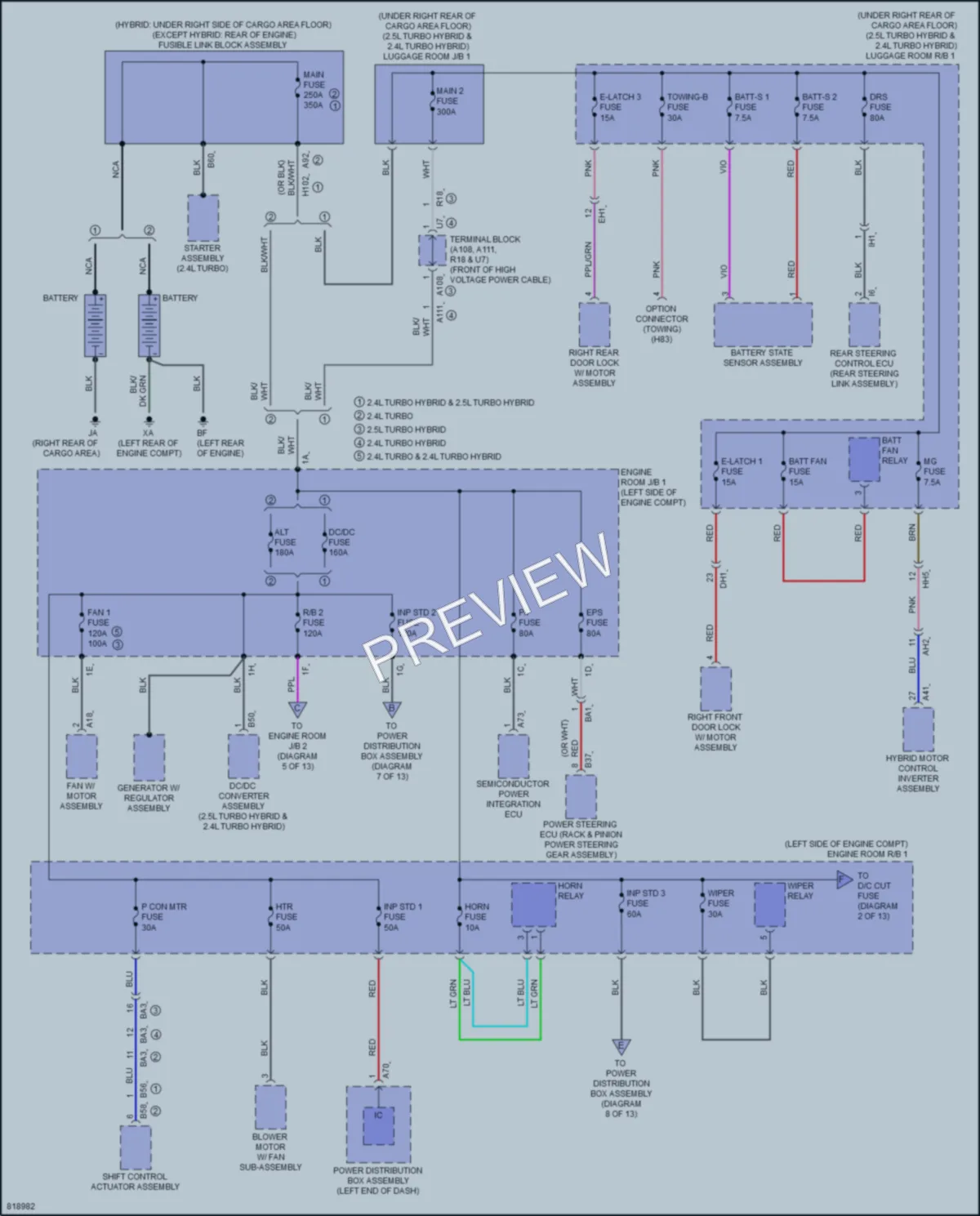 2023 Lexus RX500h Power Distribution wiring diagram preview